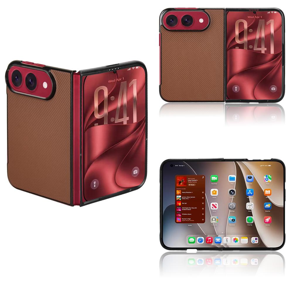 Compatible with iPhone Duo PU Leather PC Phone Case - Brown