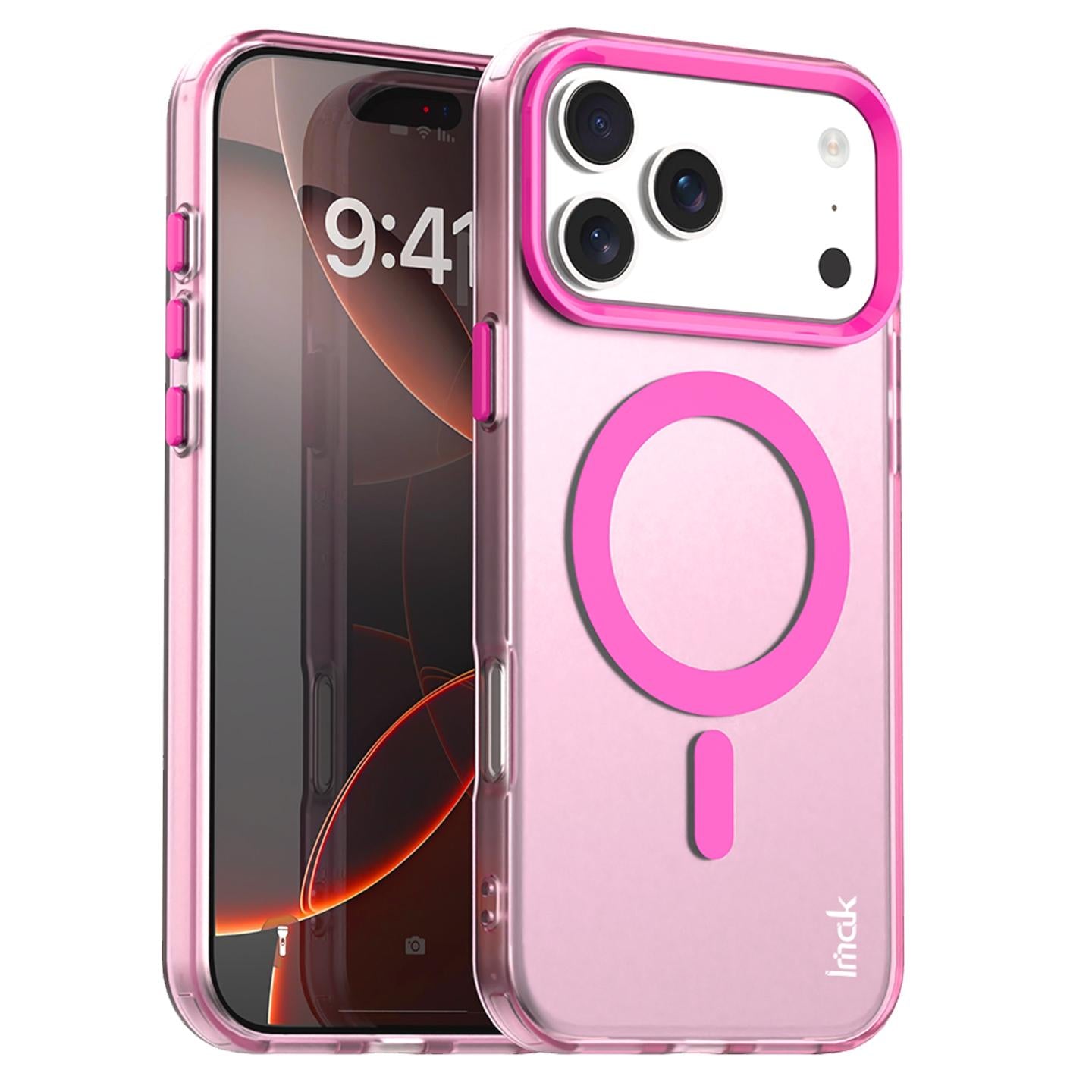 Compatible with iPhone 18 Pro imak Candy Series Magnetic Shockproof Phone Case - Pink