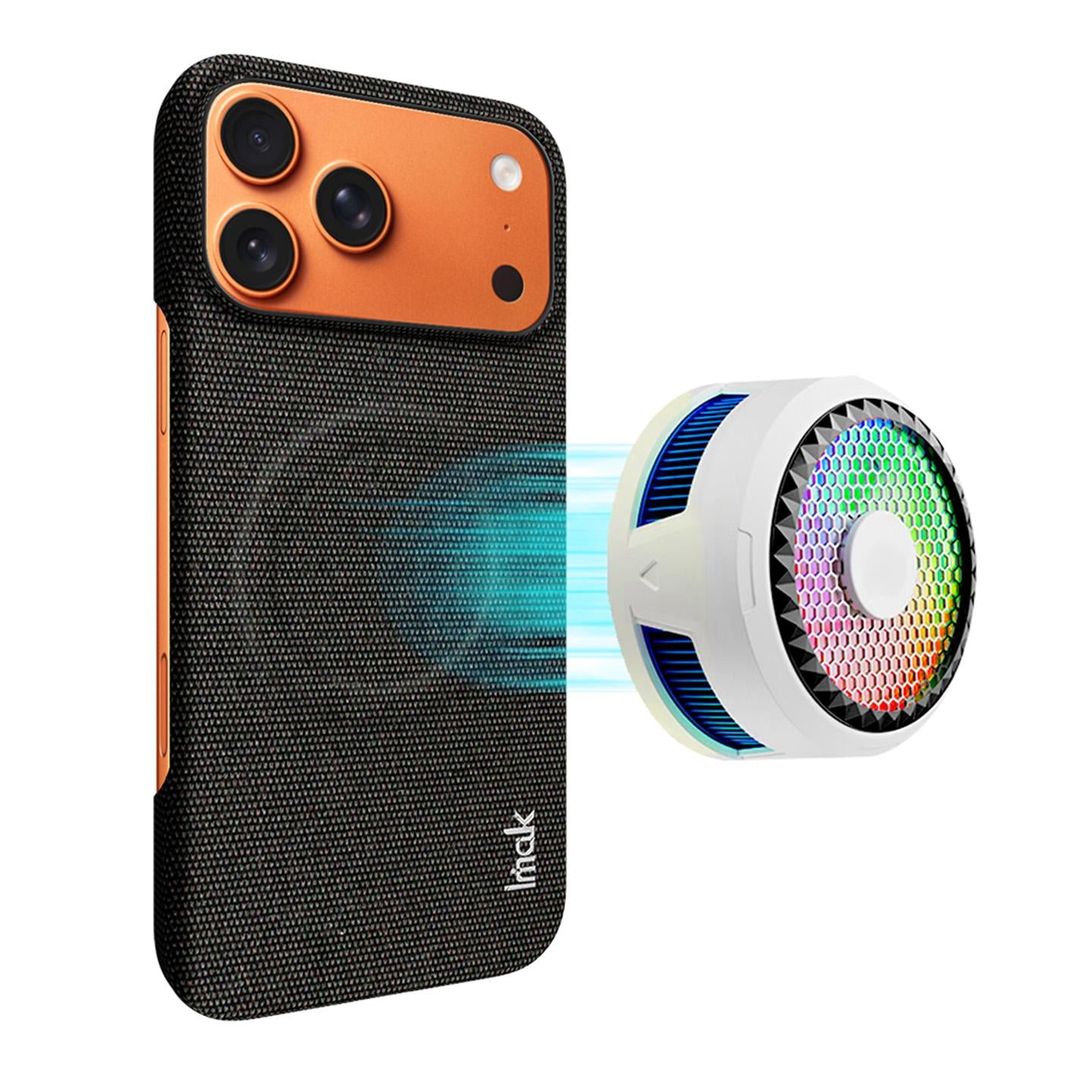 Compatible with iPhone 18 Pro imak Ruiyi Series Fabric Texture Magnetic Phone Case - Black