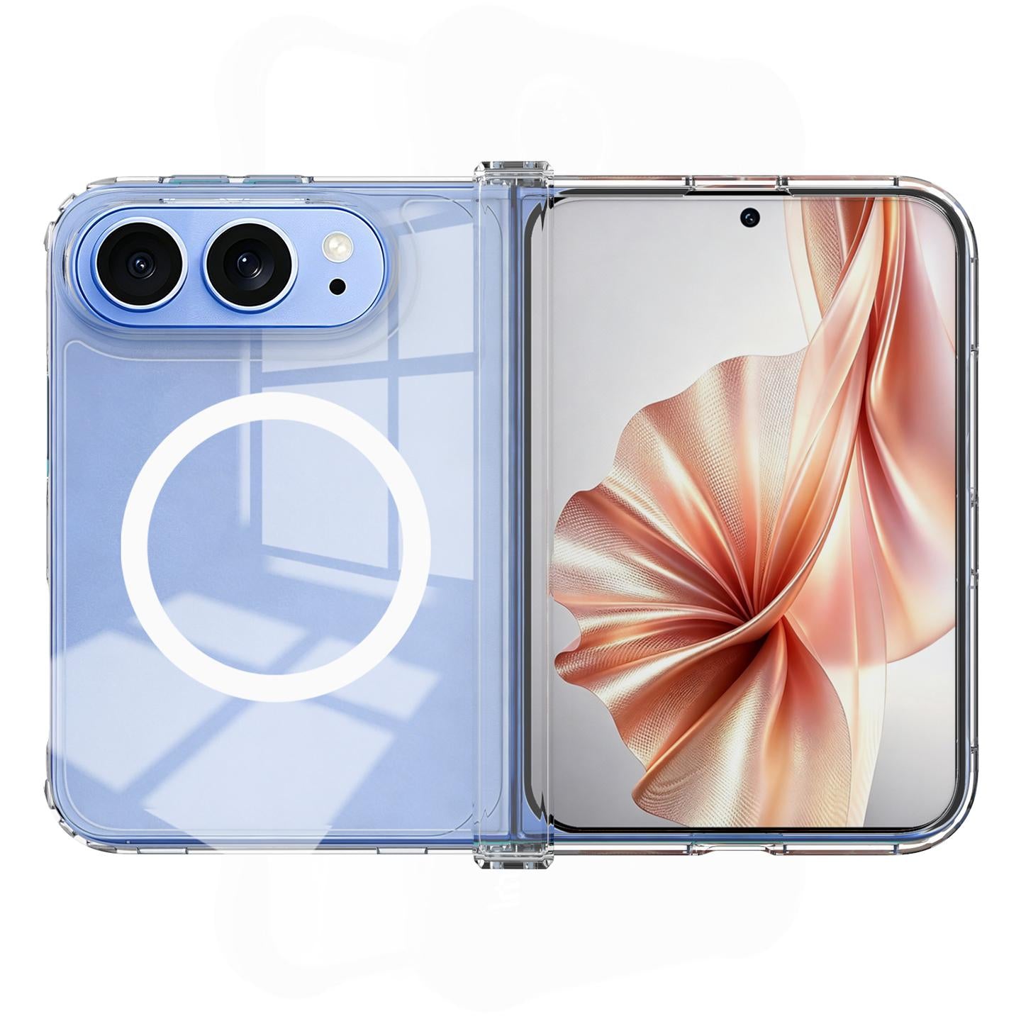 Compatible with iPhone Duo imak Ice Crystal Series Micro Airbag Shockproof Magnetic Phone Case - Transparent
