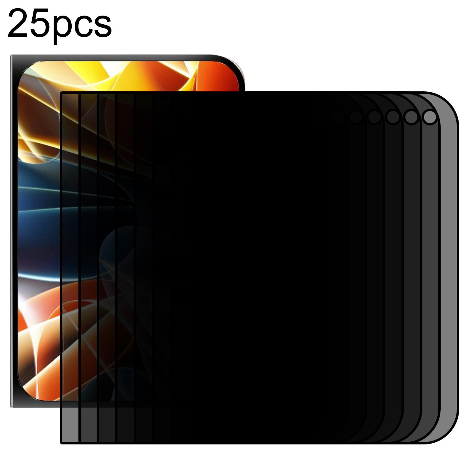 Compatible with iPhone Duo Outer Screen 25 PCS&Pack Dustproof 28-Degree Privacy Tempered Glass Film