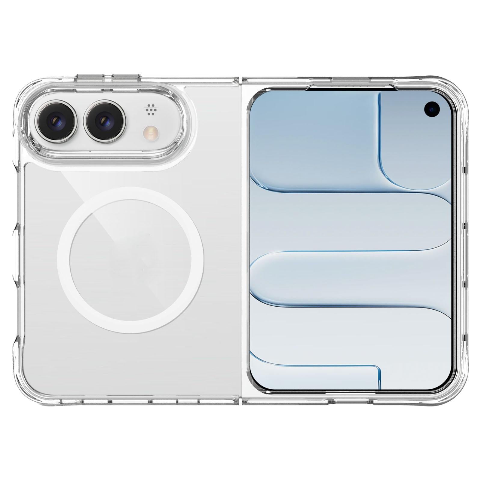 Compatible with iPhone Duo TPU + PC Hybrid 2.5mm Thick Shockproof Magnetic Phone Case - Transparent