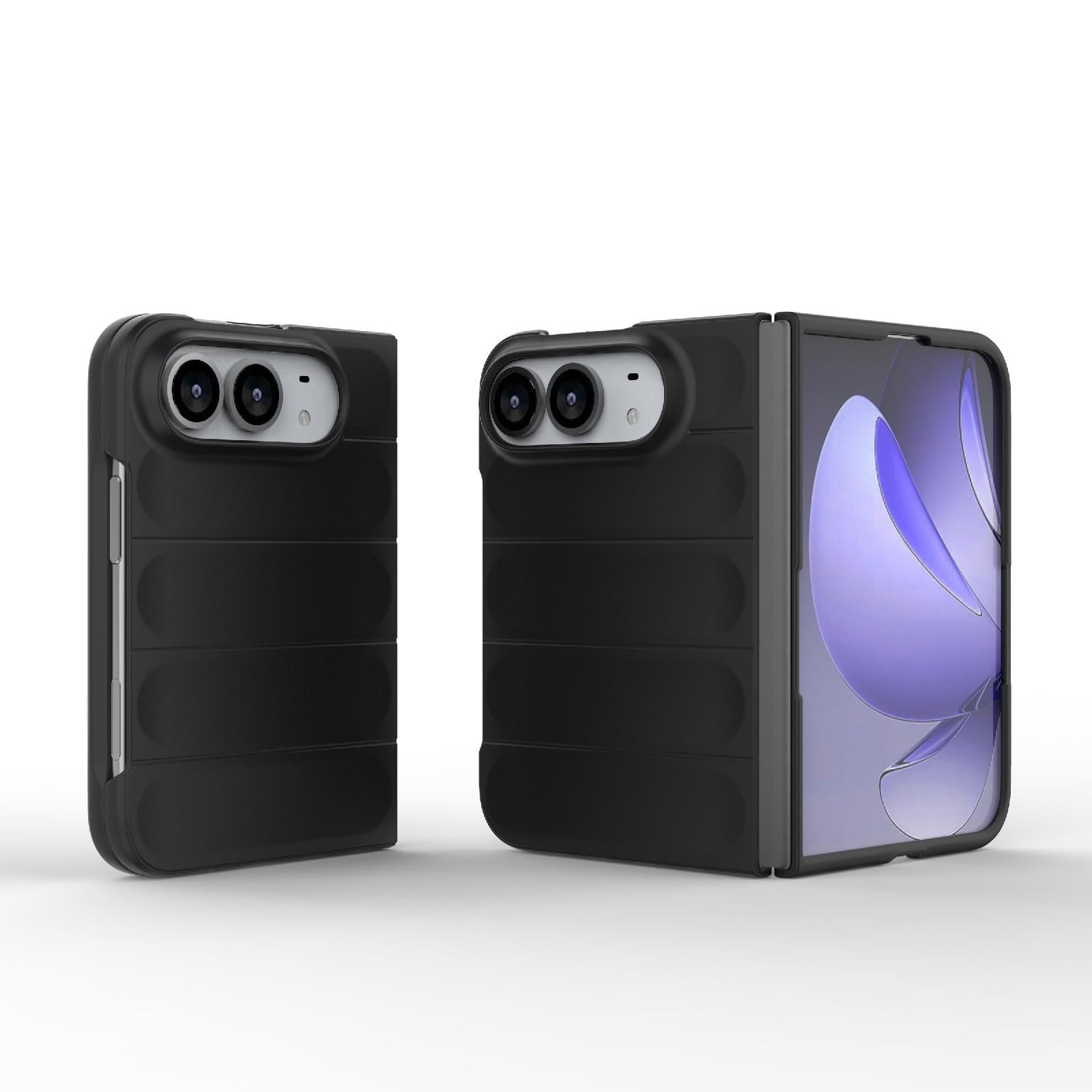 Compatible with iPhone Duo Magic Shield Fold PC Shockproof Phone Case - Black