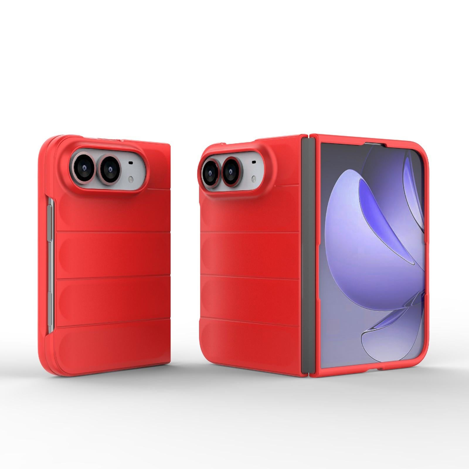 Compatible with iPhone Duo Magic Shield Fold PC Shockproof Phone Case - Red
