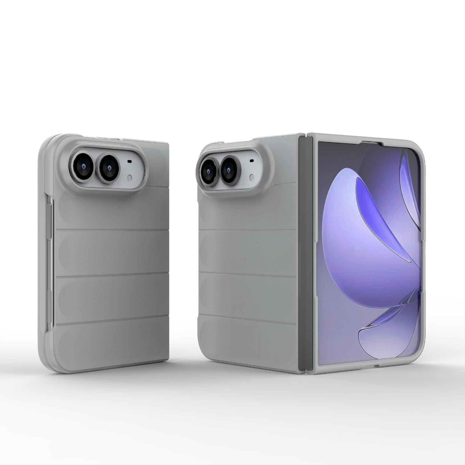 Compatible with iPhone Duo Magic Shield Fold PC Shockproof Phone Case - Grey