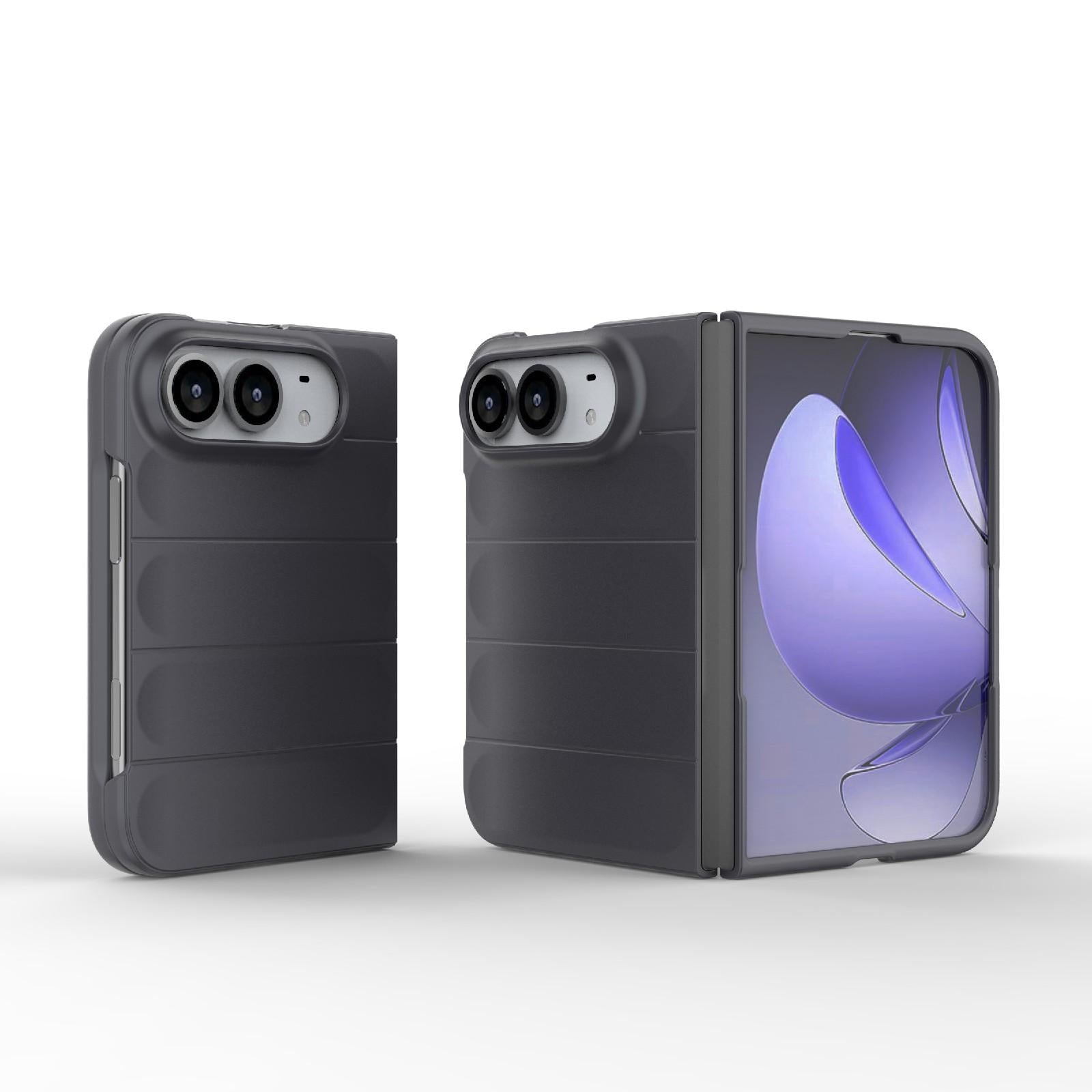 Compatible with iPhone Duo Magic Shield Fold PC Shockproof Phone Case - Dark Grey