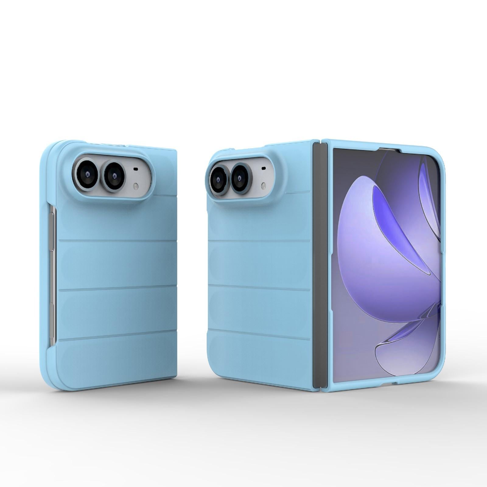 Compatible with iPhone Duo Magic Shield Fold PC Shockproof Phone Case - Light Blue