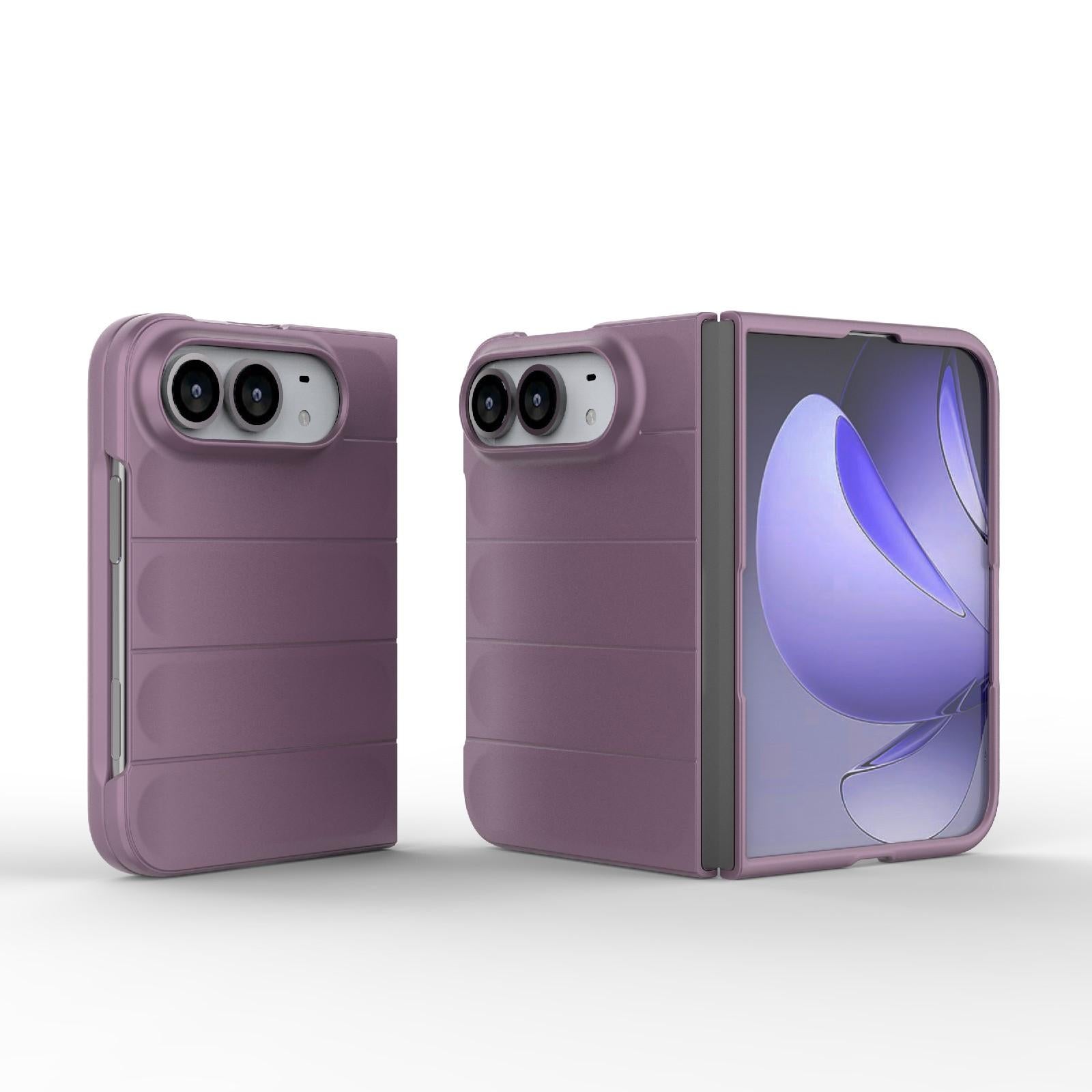 Compatible with iPhone Duo Magic Shield Fold PC Shockproof Phone Case - Purple
