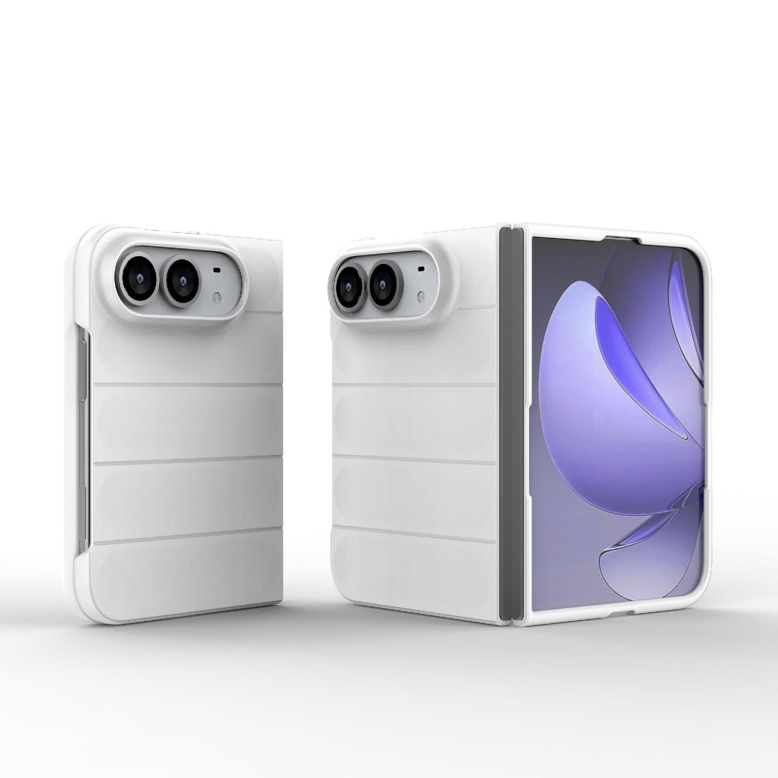 Compatible with iPhone Duo Magic Shield Fold PC Shockproof Phone Case - White