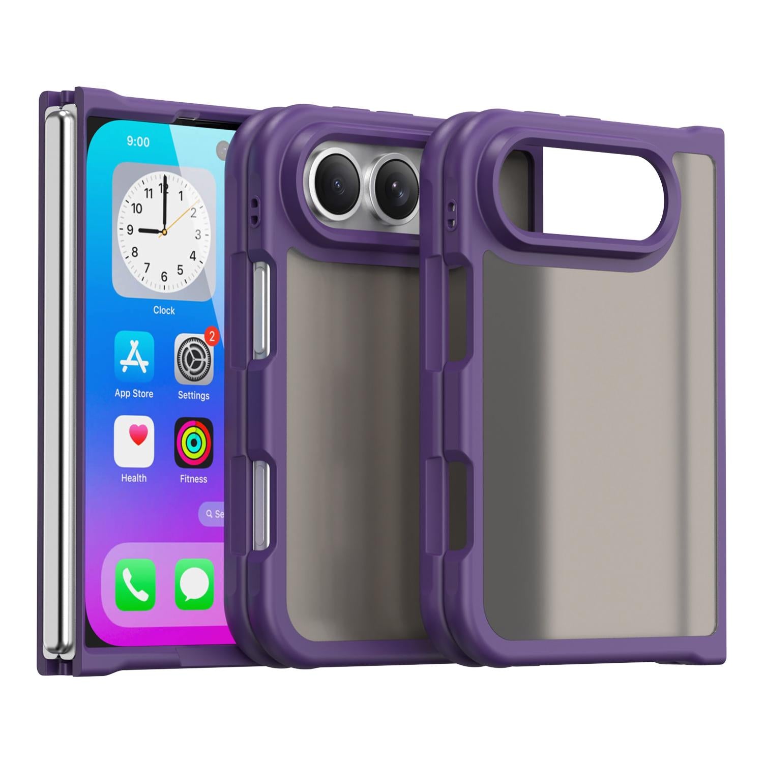Compatible with iPhone Duo Fan Dun Series TPU Hybrid PC Frosted Phone Case - Purple