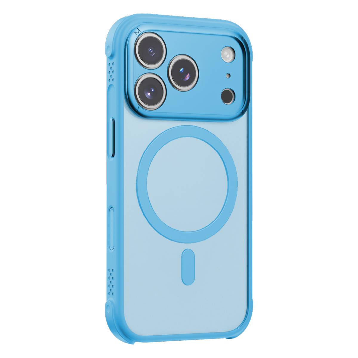 Compatible with iPhone 18 Pro MOMAX SOMA Air Series AirBag Skin-Friendly Magnetic Phone Case - Blue