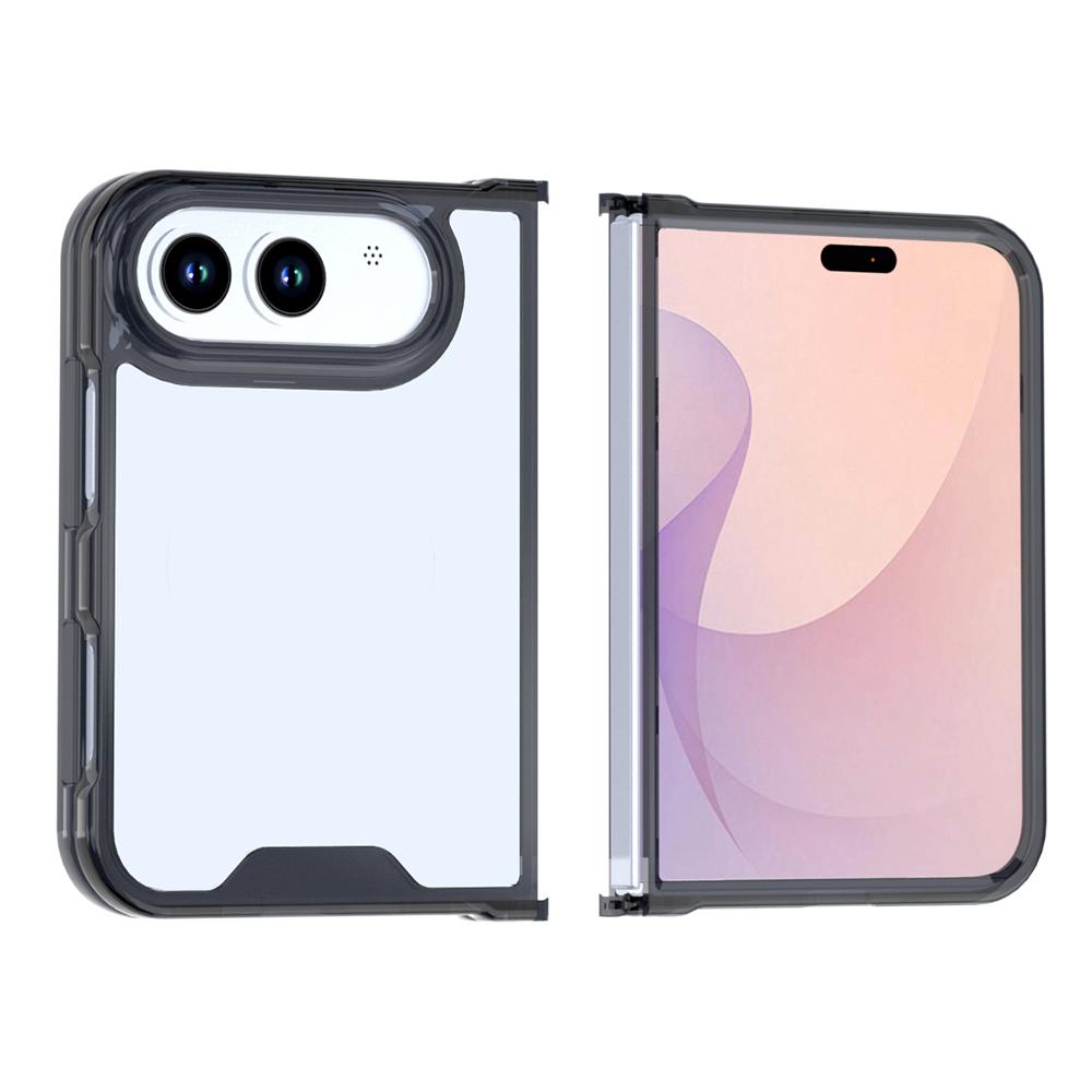 Compatible with iPhone Duo Crystal Acrylic Flat Phone Case - Black