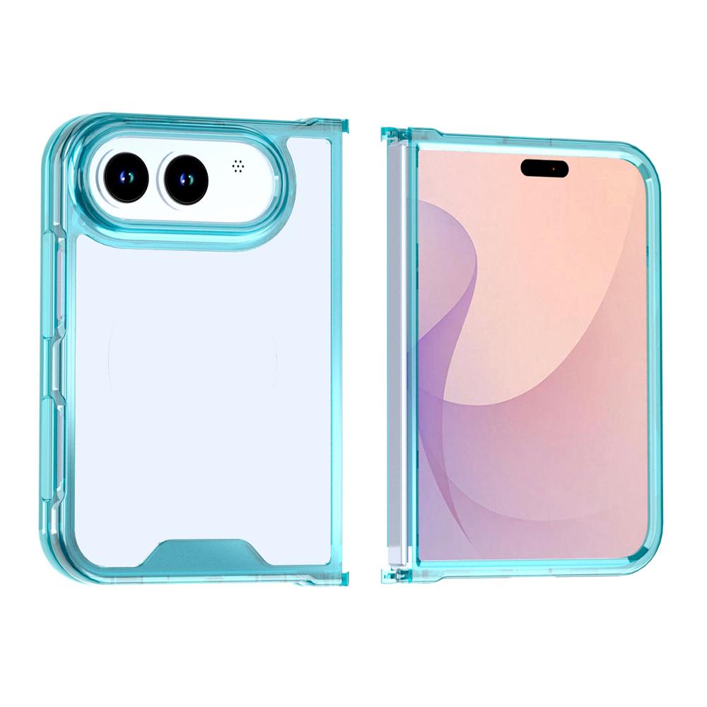 Compatible with iPhone Duo Crystal Acrylic Flat Phone Case - Blue