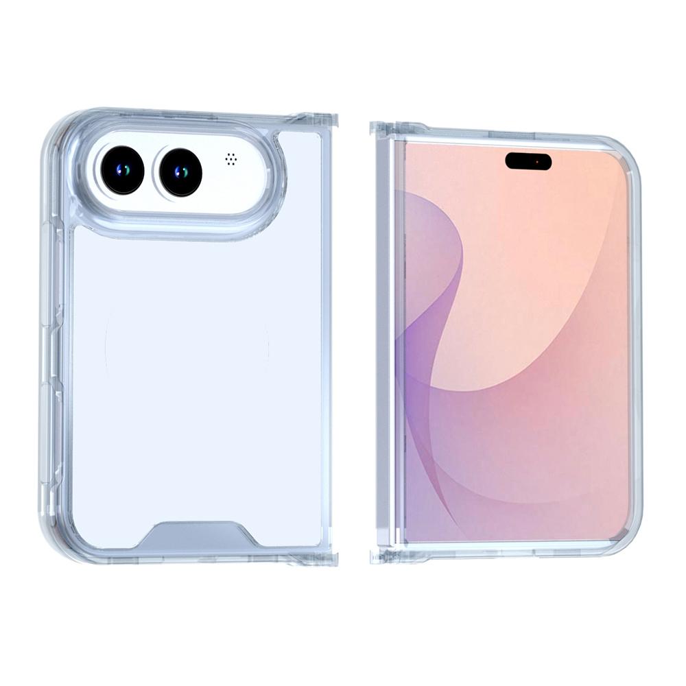 Compatible with iPhone Duo Crystal Acrylic Flat Phone Case - Transparent