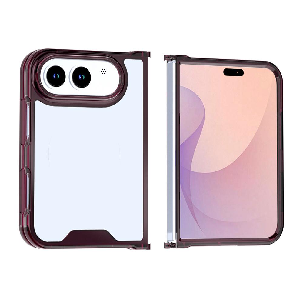 Compatible with iPhone Duo Crystal Acrylic Flat Phone Case - Cherry Red