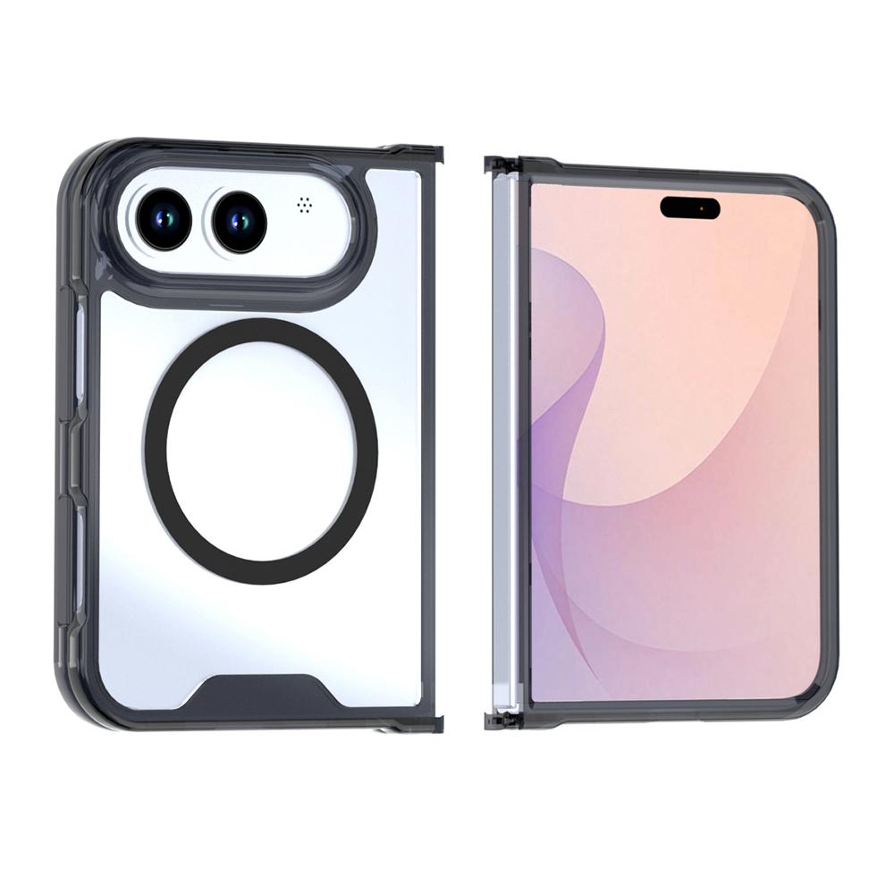 Compatible with iPhone Duo Crystal Acrylic Magnetic Phone Case - Black