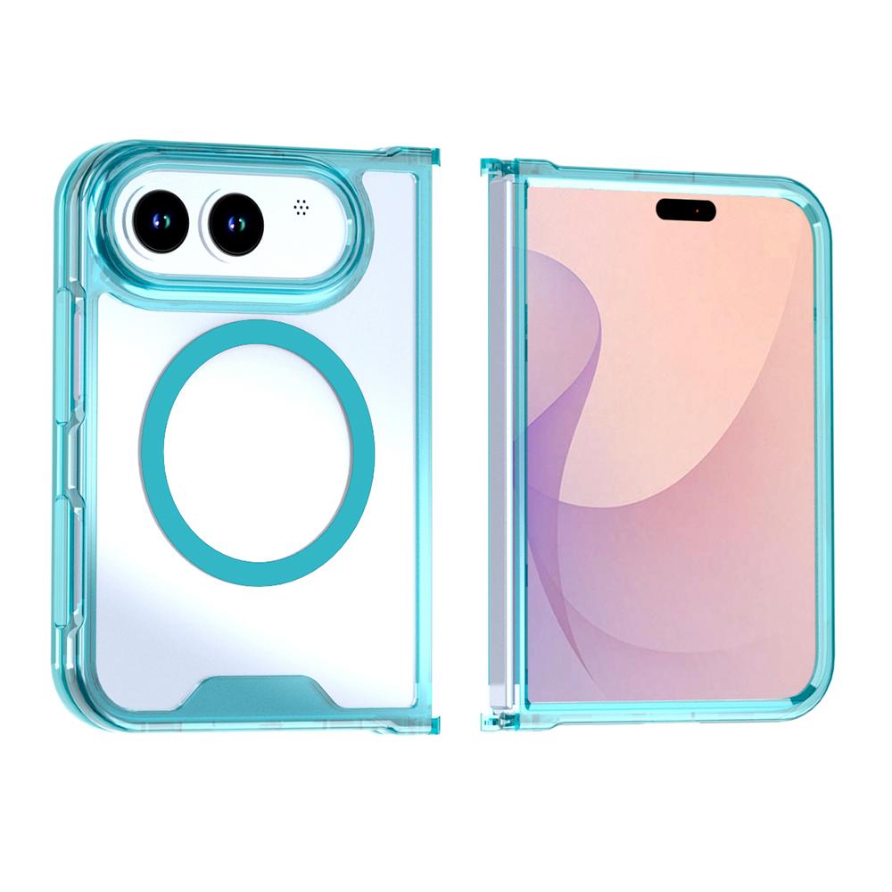 Compatible with iPhone Duo Crystal Acrylic Magnetic Phone Case - Blue