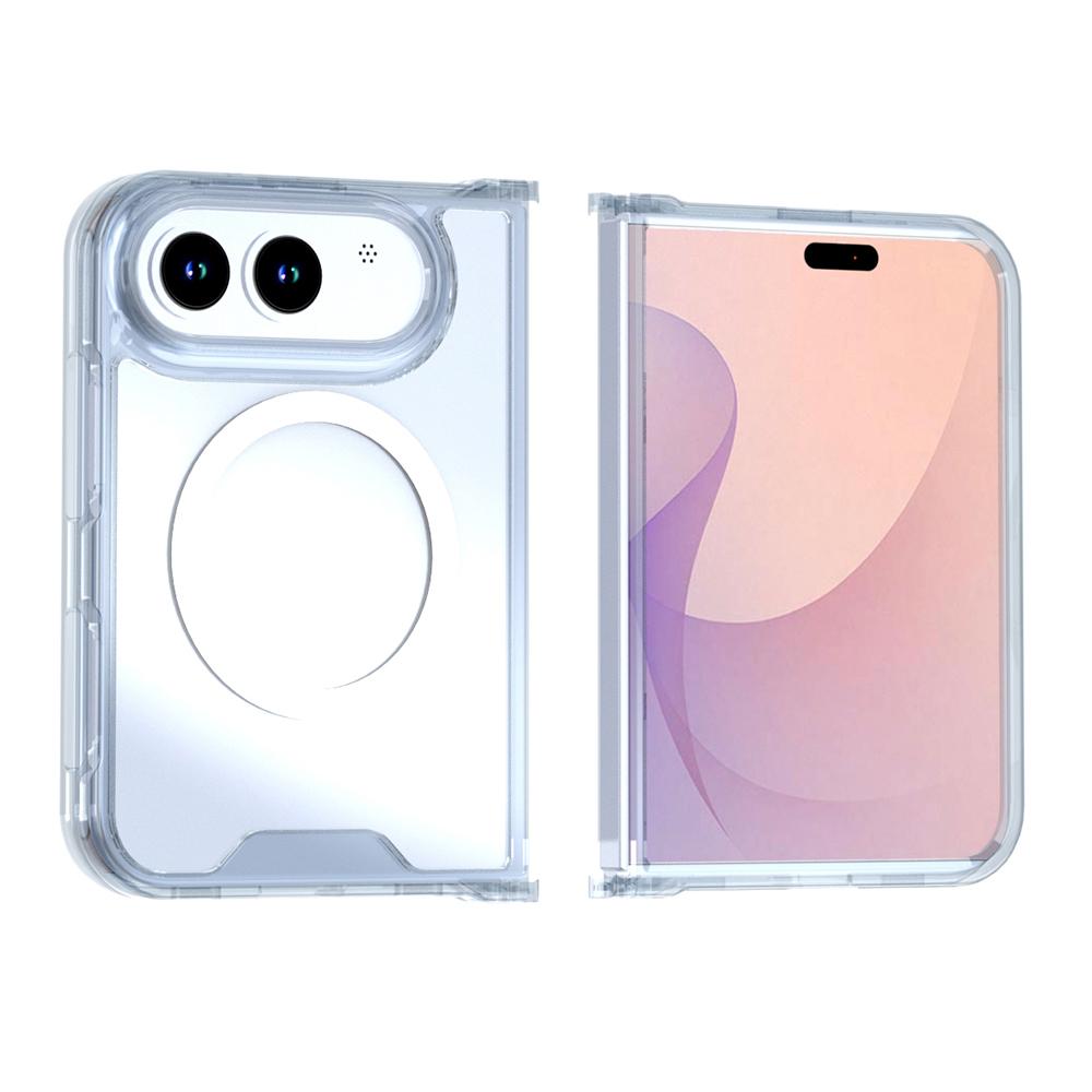Compatible with iPhone Duo Crystal Acrylic Magnetic Phone Case - Transparent