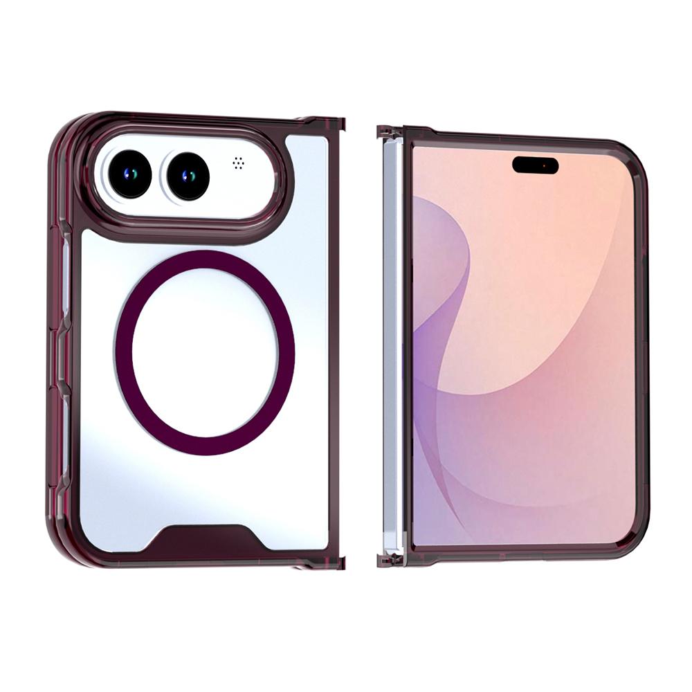 Compatible with iPhone Duo Crystal Acrylic Magnetic Phone Case - Cherry Red