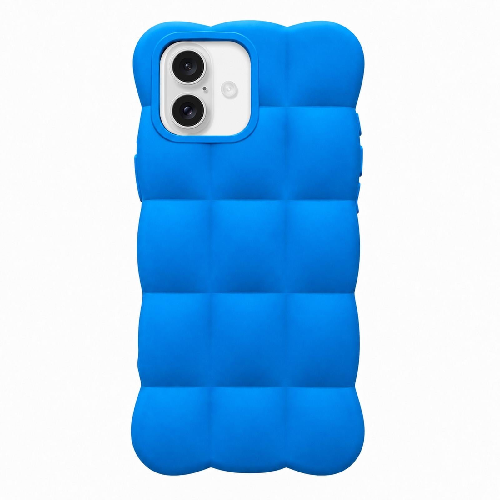 Compatible with iPhone 18 Solid Color Cloud Square TPU Phone Case - Blue