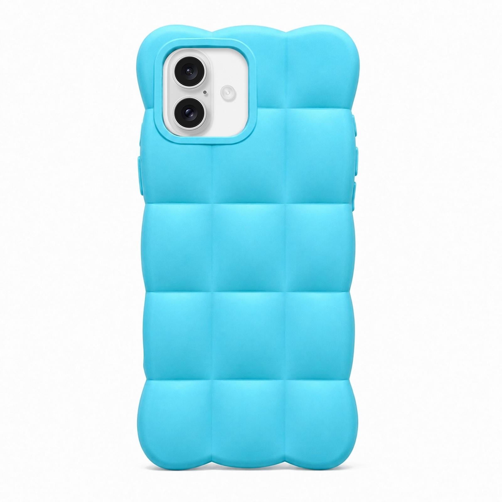 Compatible with iPhone 18 Solid Color Cloud Square TPU Phone Case - Sky Blue