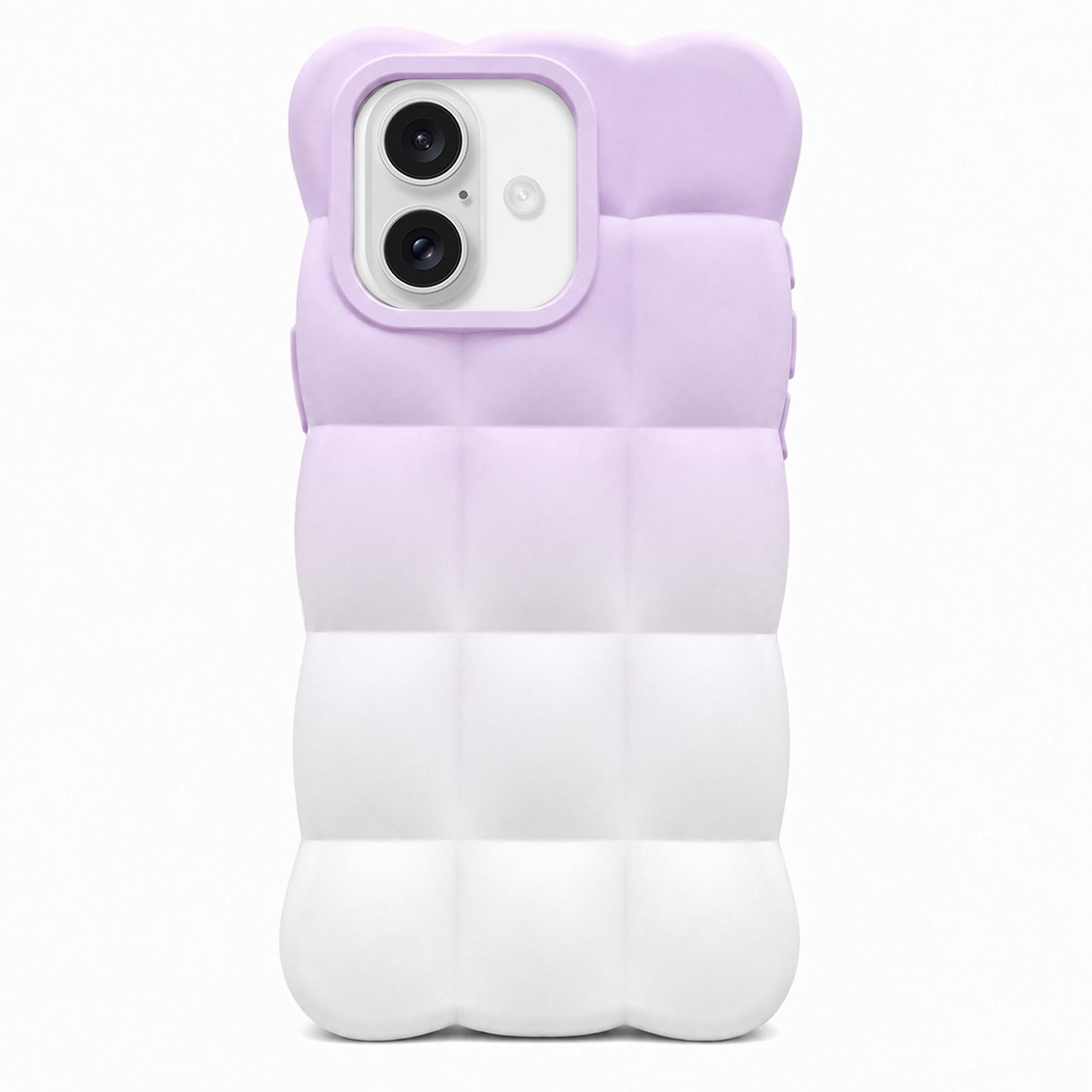 Compatible with iPhone 18 Gradient Cloud Square TPU Phone Case - Purple White