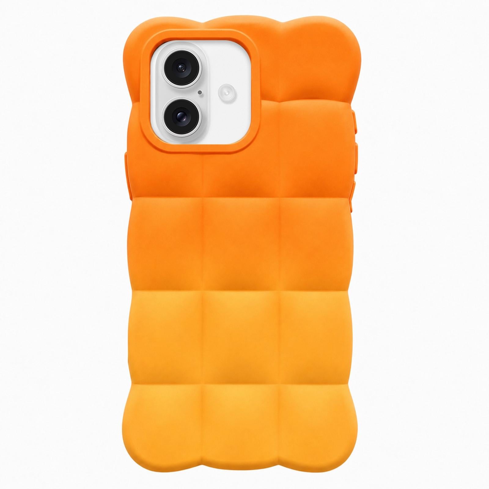 Compatible with iPhone 18 Gradient Cloud Square TPU Phone Case - Orange Yellow