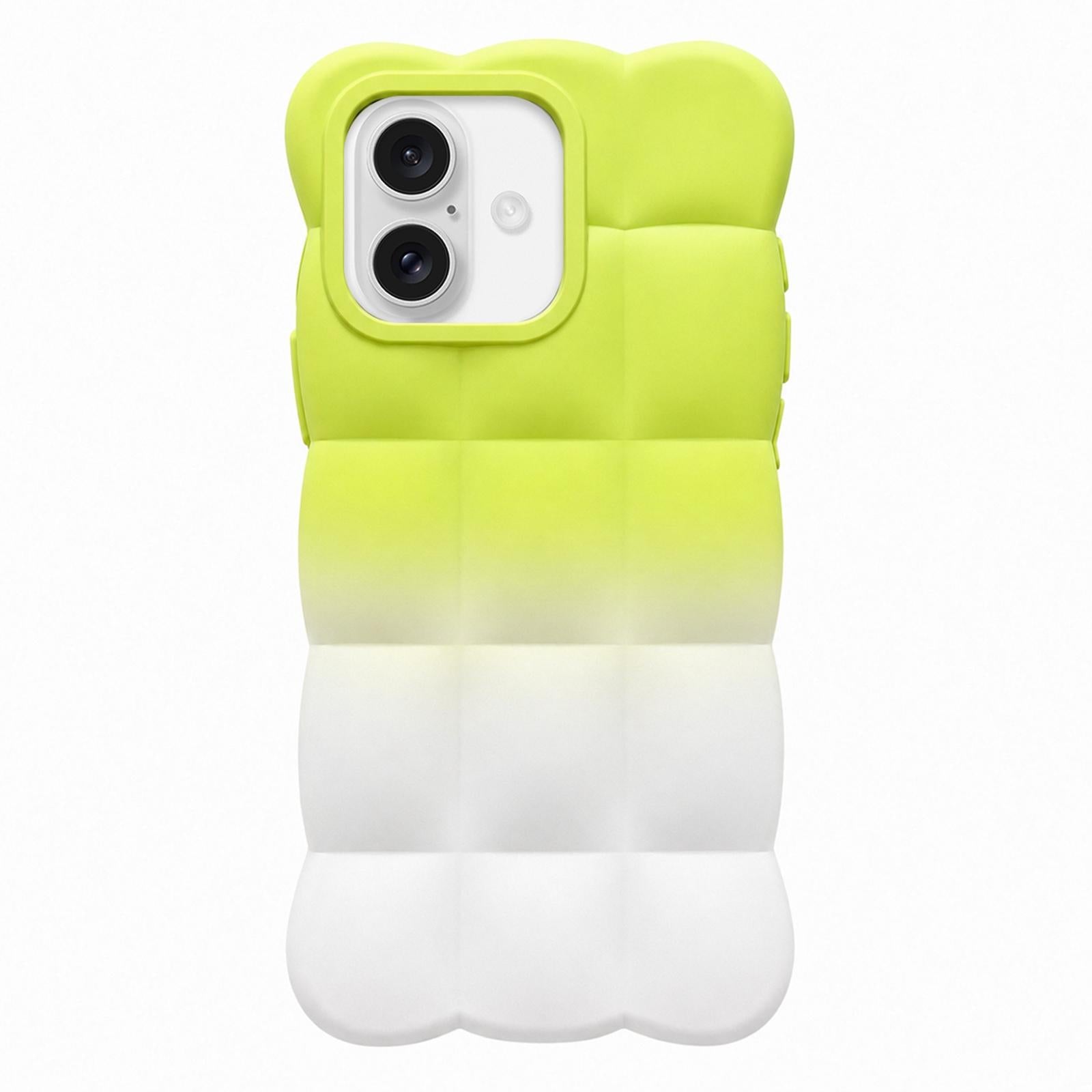 Compatible with iPhone 18 Gradient Cloud Square TPU Phone Case - Green White