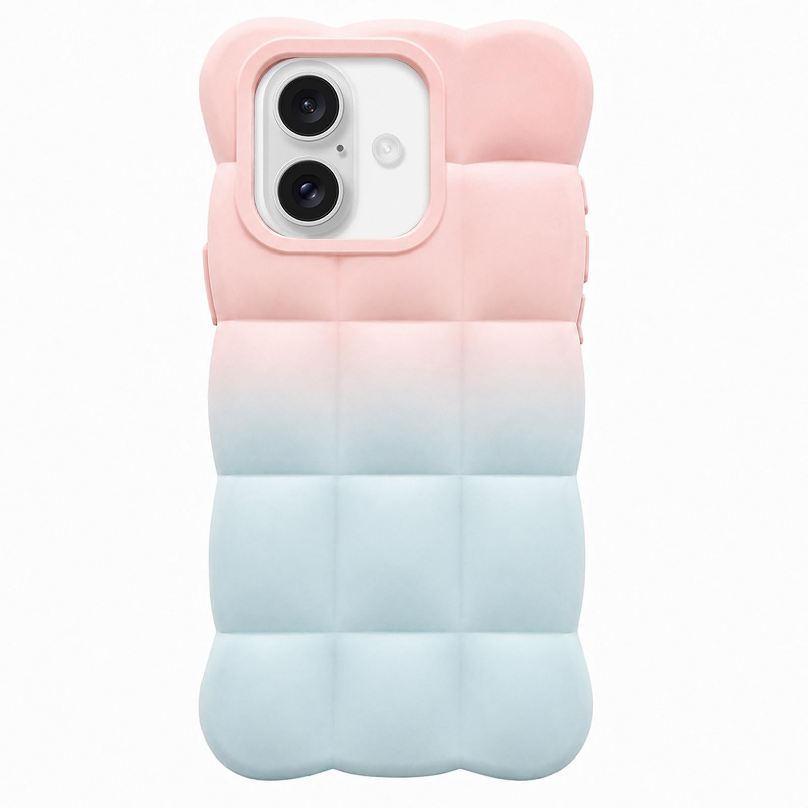 Compatible with iPhone 18 Gradient Cloud Square TPU Phone Case - Pink Blue