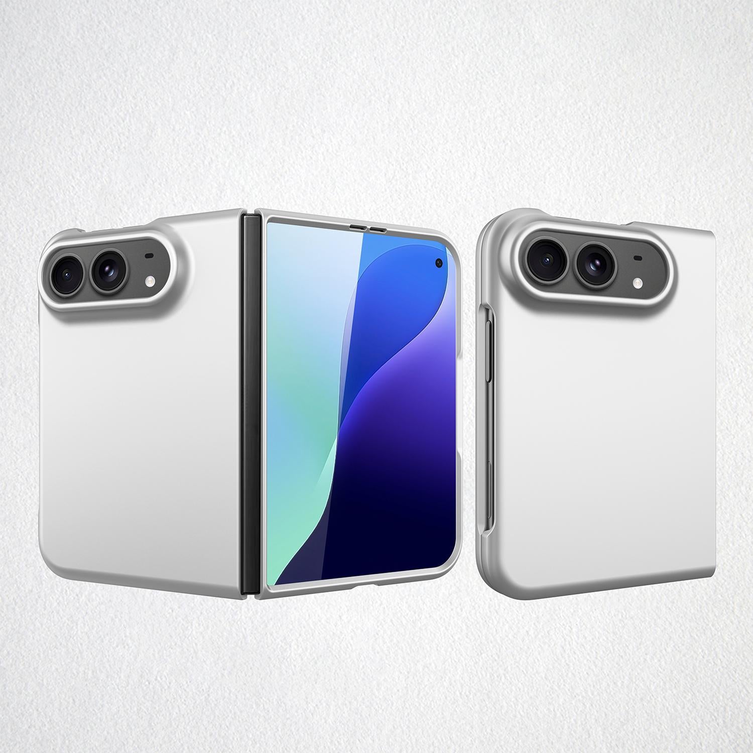 Compatible with iPhone Duo Integrated Skin-Friendly Spray-Coated Finish Phone Case - Silver