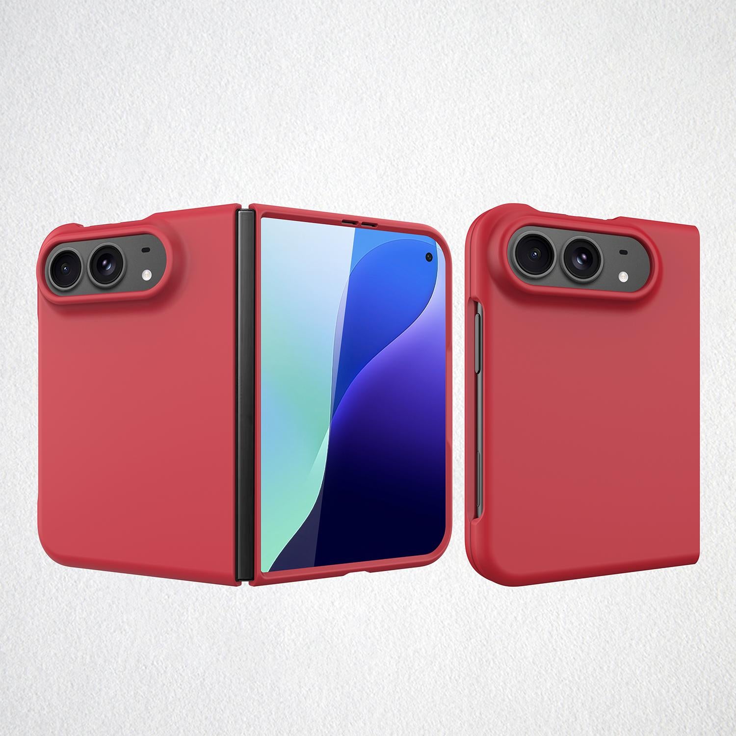 Compatible with iPhone Duo Integrated Skin-Friendly Spray-Coated Finish Phone Case - Red