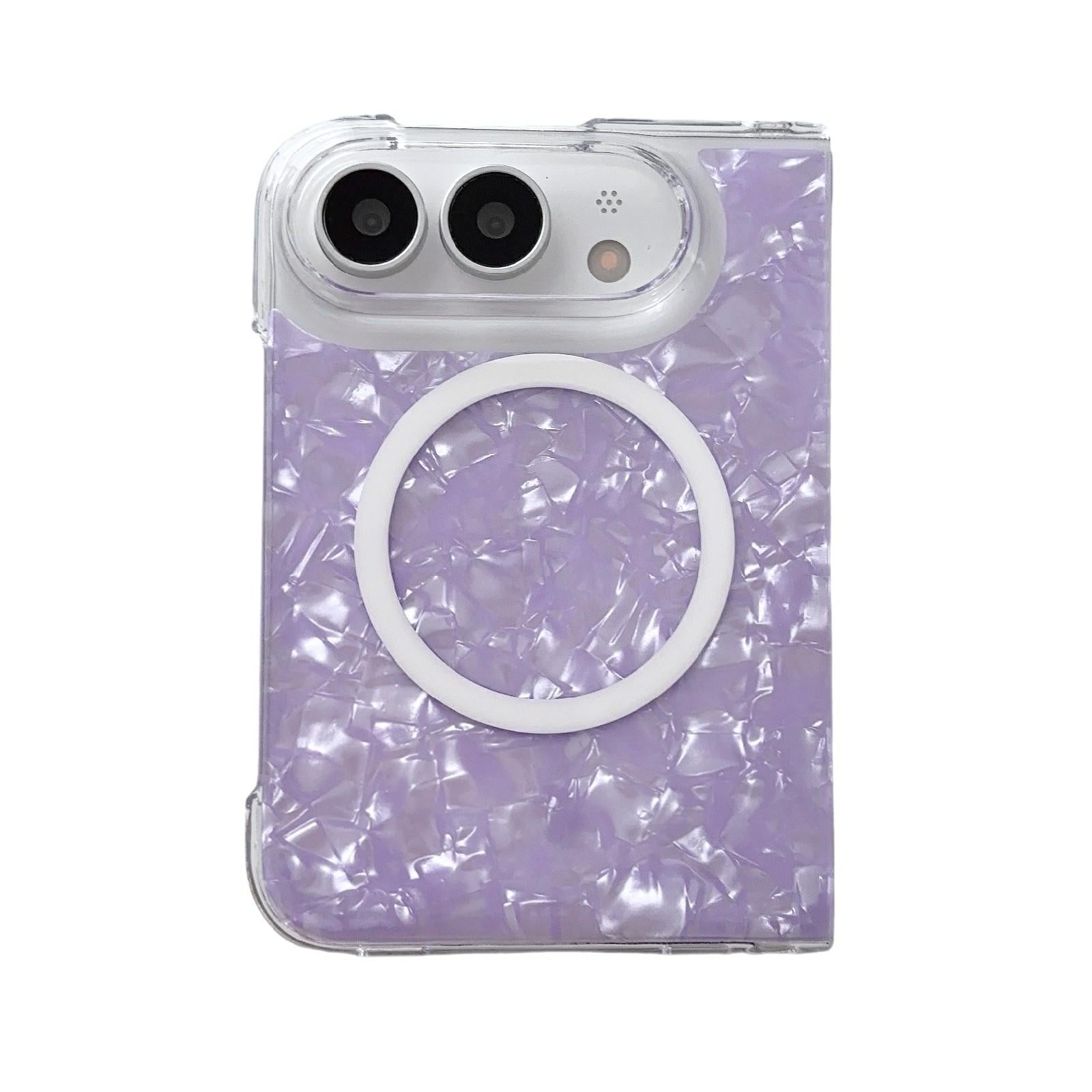 Compatible with iPhone Duo Shell Pattern Two-section PC Magnetic Phone Case - Purple