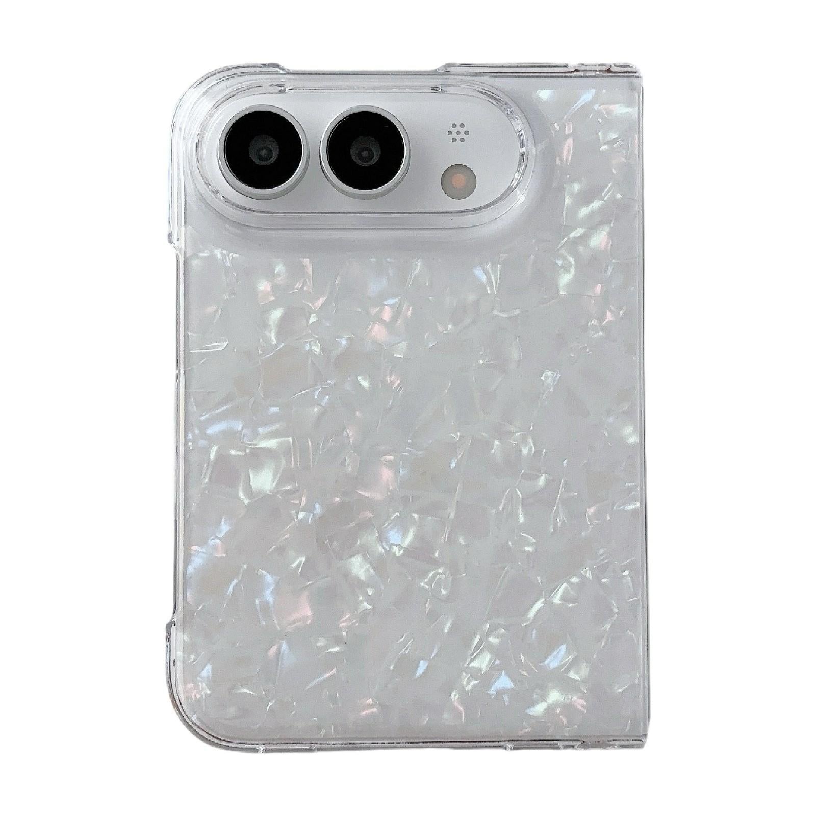 Compatible with iPhone Duo Shell Pattern Two-section PC Phone Case - Colorful White