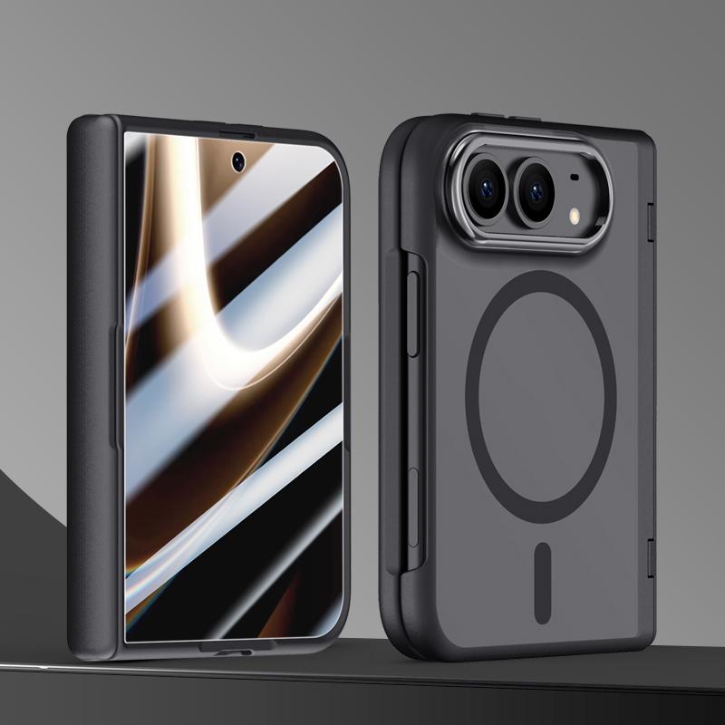 Compatible with iPhone Duo Shield Series Integrated HD Film Matte Frosted Magnetic Phone Case - Black