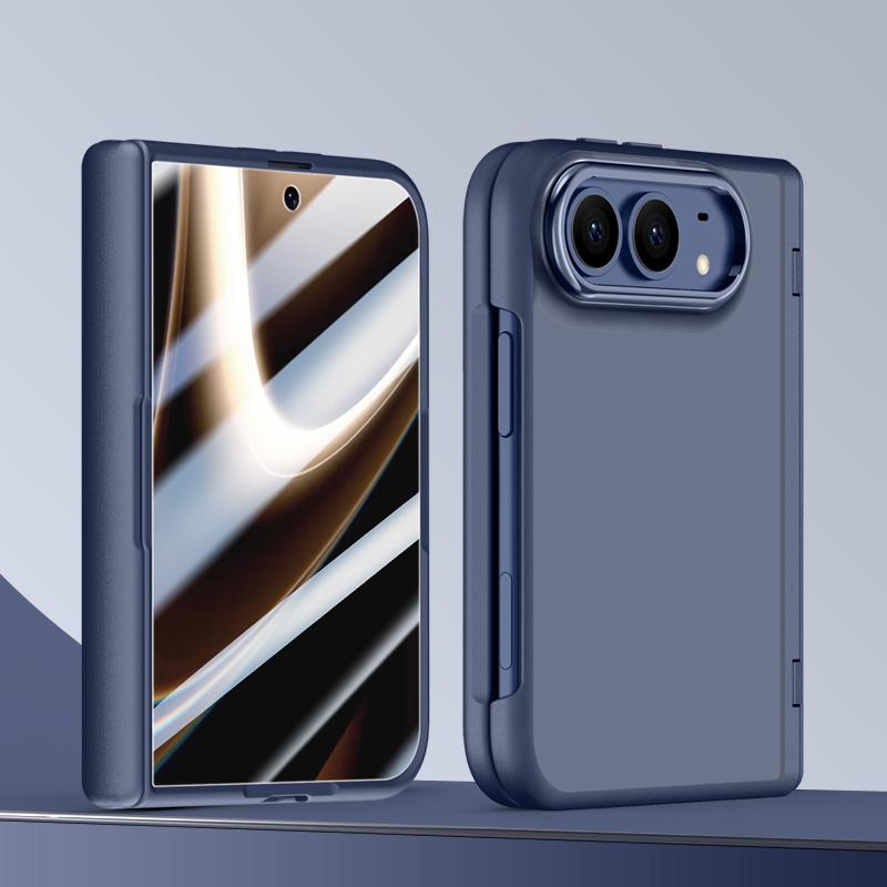 Compatible with iPhone Duo Shield Series Integrated HD Film Matte Frosted Phone Case - Navy Blue