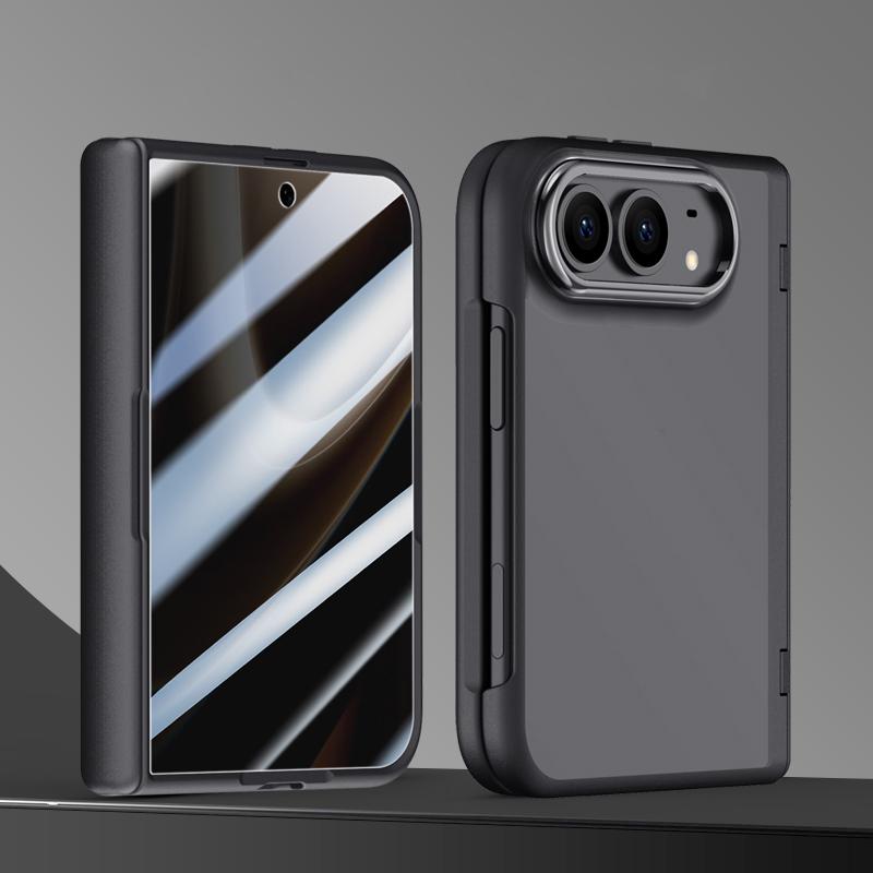 Compatible with iPhone Duo Shield Series Integrated Privacy Film Matte Frosted Phone Case - Black