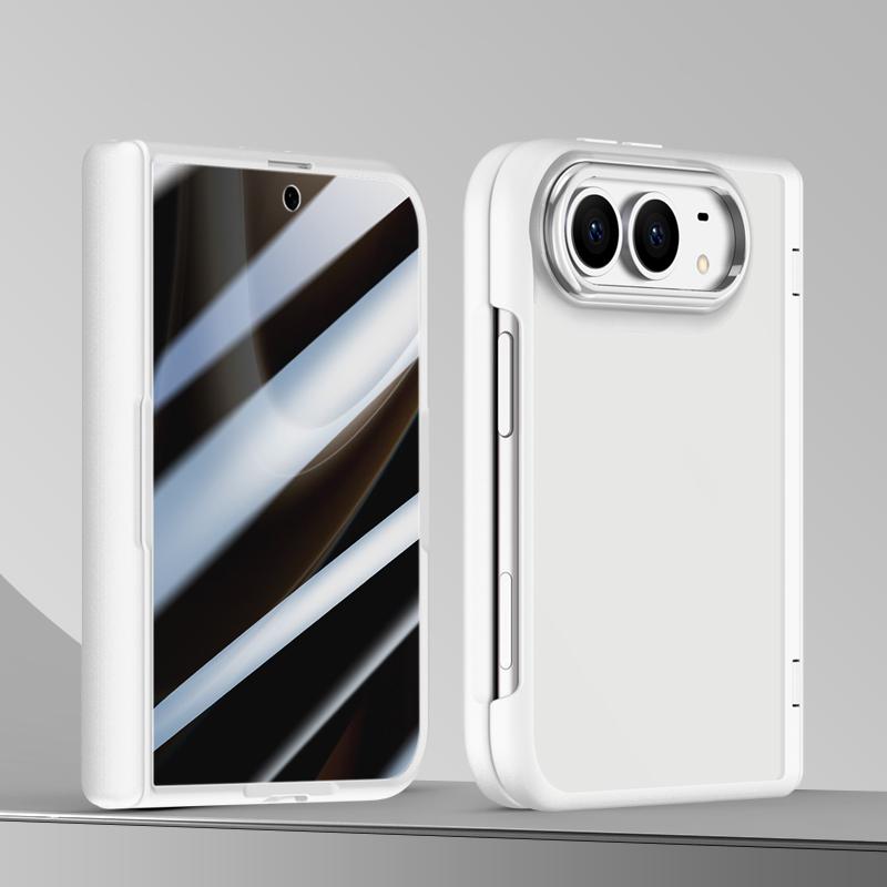 Compatible with iPhone Duo Shield Series Integrated Privacy Film Matte Frosted Phone Case - White