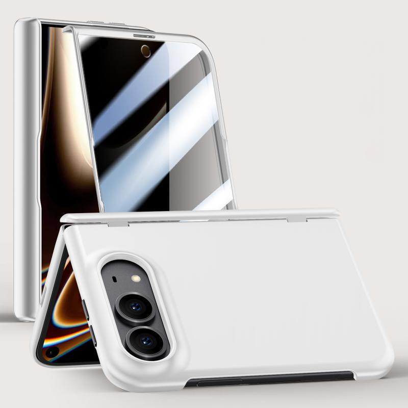 Compatible with iPhone Duo Crazy Series Integrated Privacy Film Skin Feel Center Axis Phone Case - Silver
