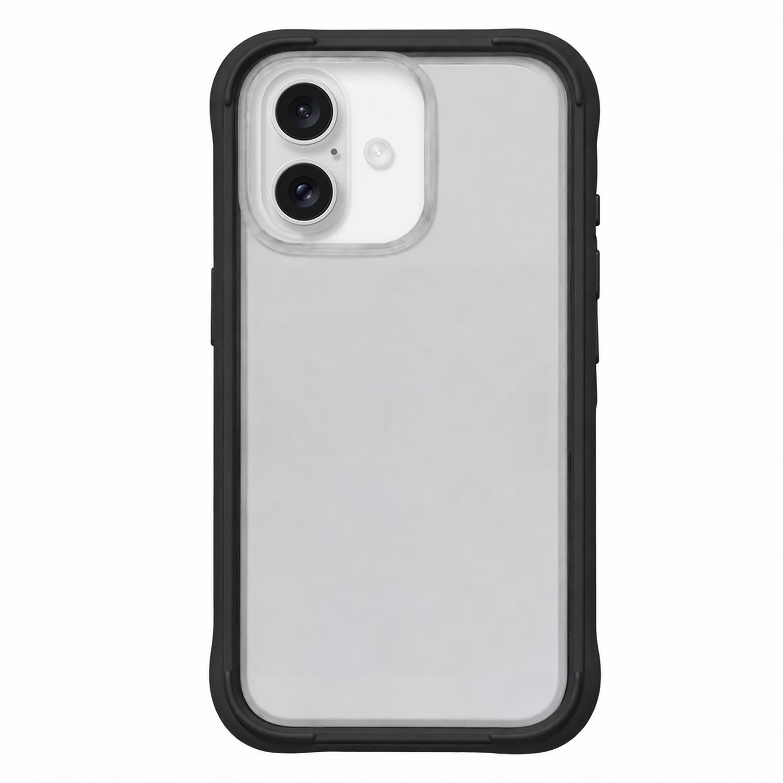 Compatible with iPhone 18 Silicone Frame Bumper Frosted Back Panel Phone Case - Black