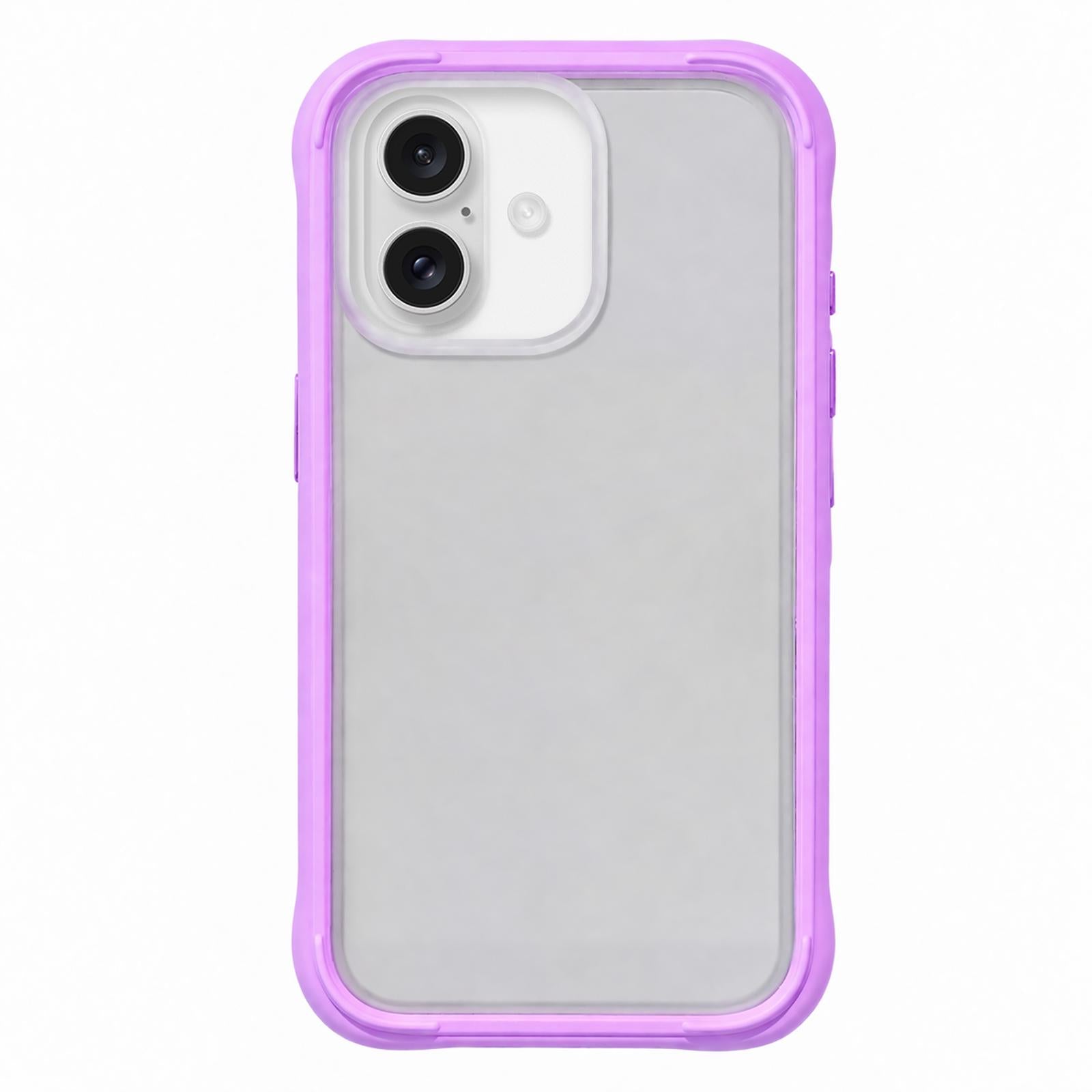 Compatible with iPhone 18 Silicone Frame Bumper Frosted Back Panel Phone Case - Purple