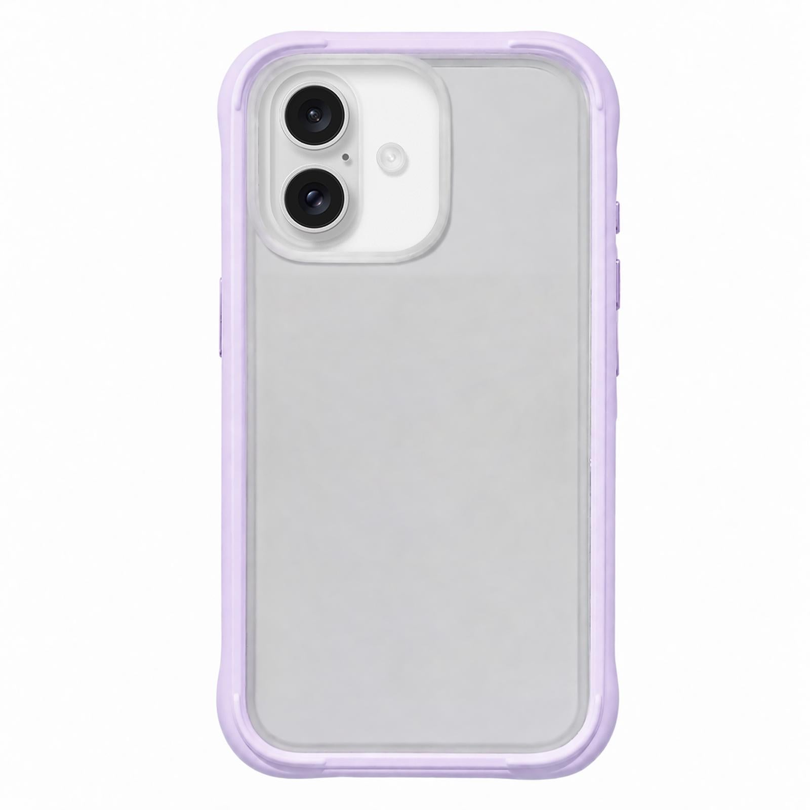 Compatible with iPhone 18 Silicone Frame Bumper Frosted Back Panel Phone Case - Morandi Purple