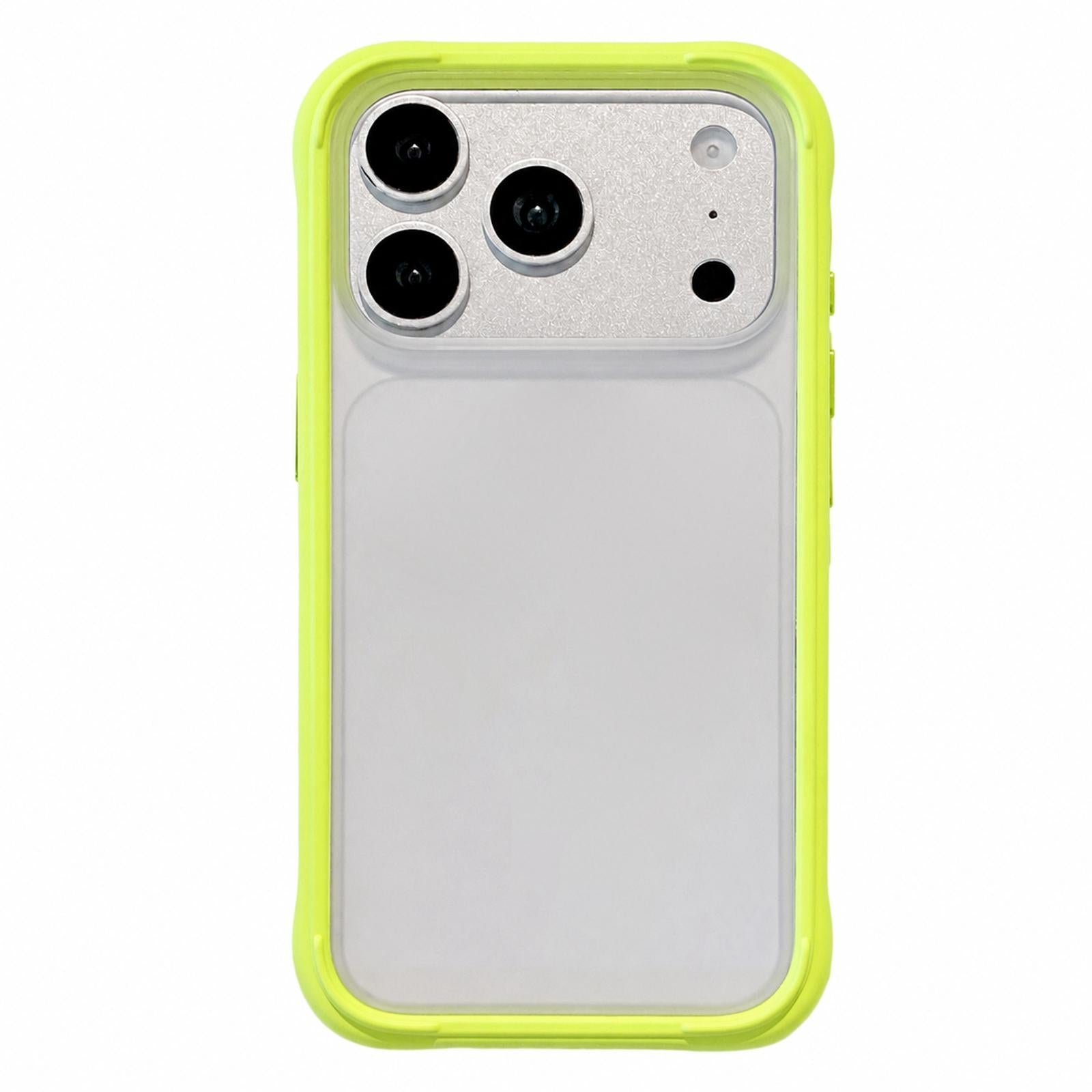 Compatible with iPhone 18 Pro Silicone Frame Bumper Frosted Back Panel Phone Case - Green