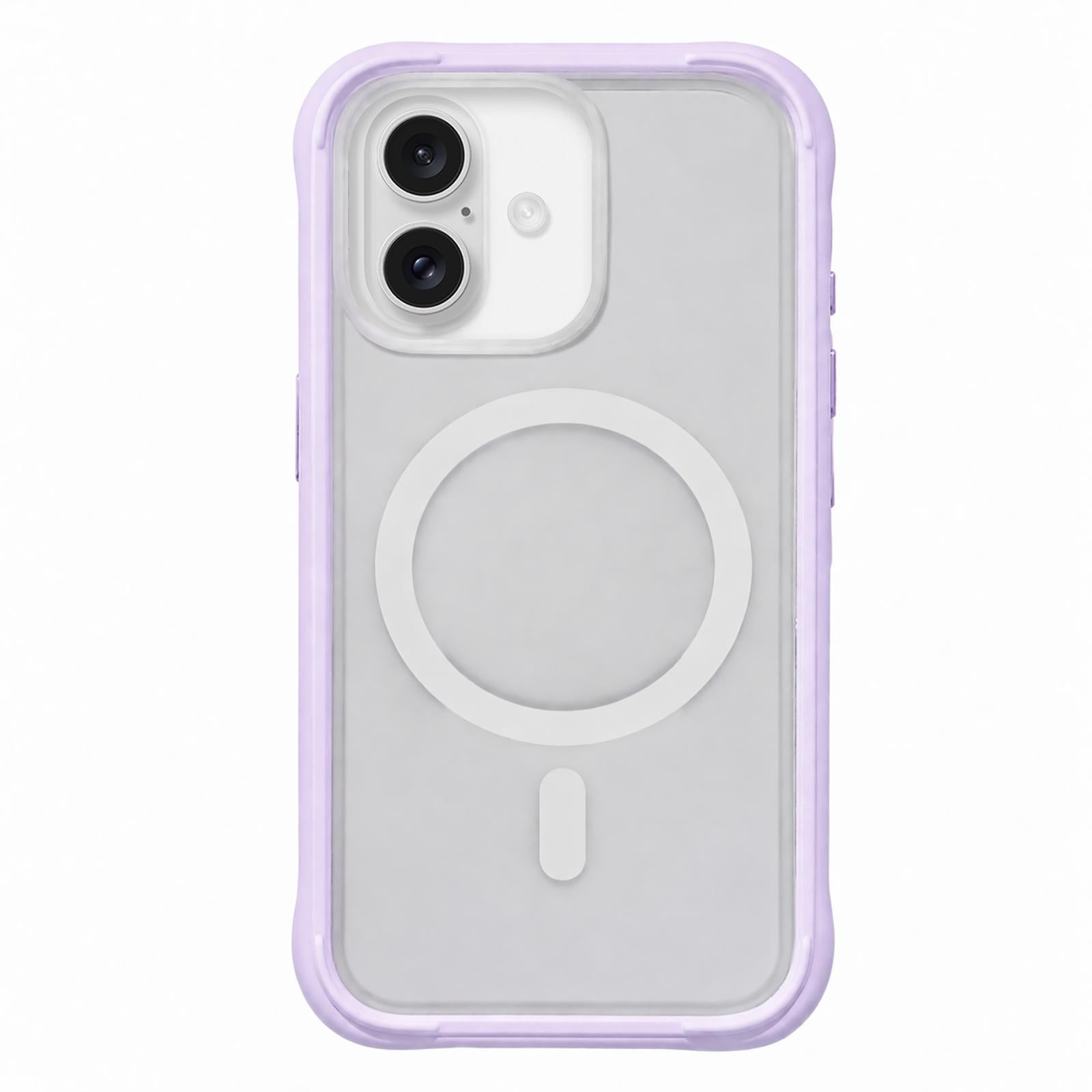 Compatible with iPhone 18 Silicone Frame Bumper Magnetic Frosted Back Panel Phone Case - Morandi Purple