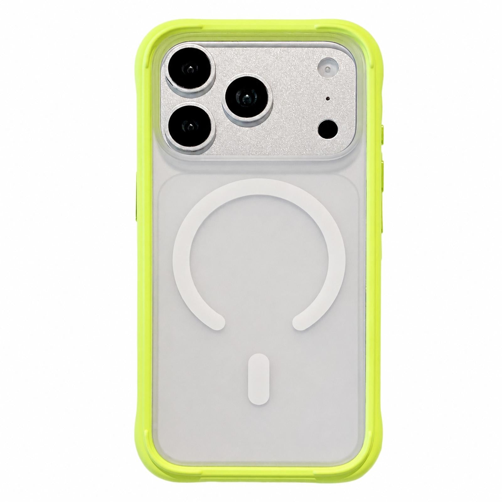 Compatible with iPhone 18 Pro Silicone Frame Bumper Magnetic Frosted Back Panel Phone Case - Green