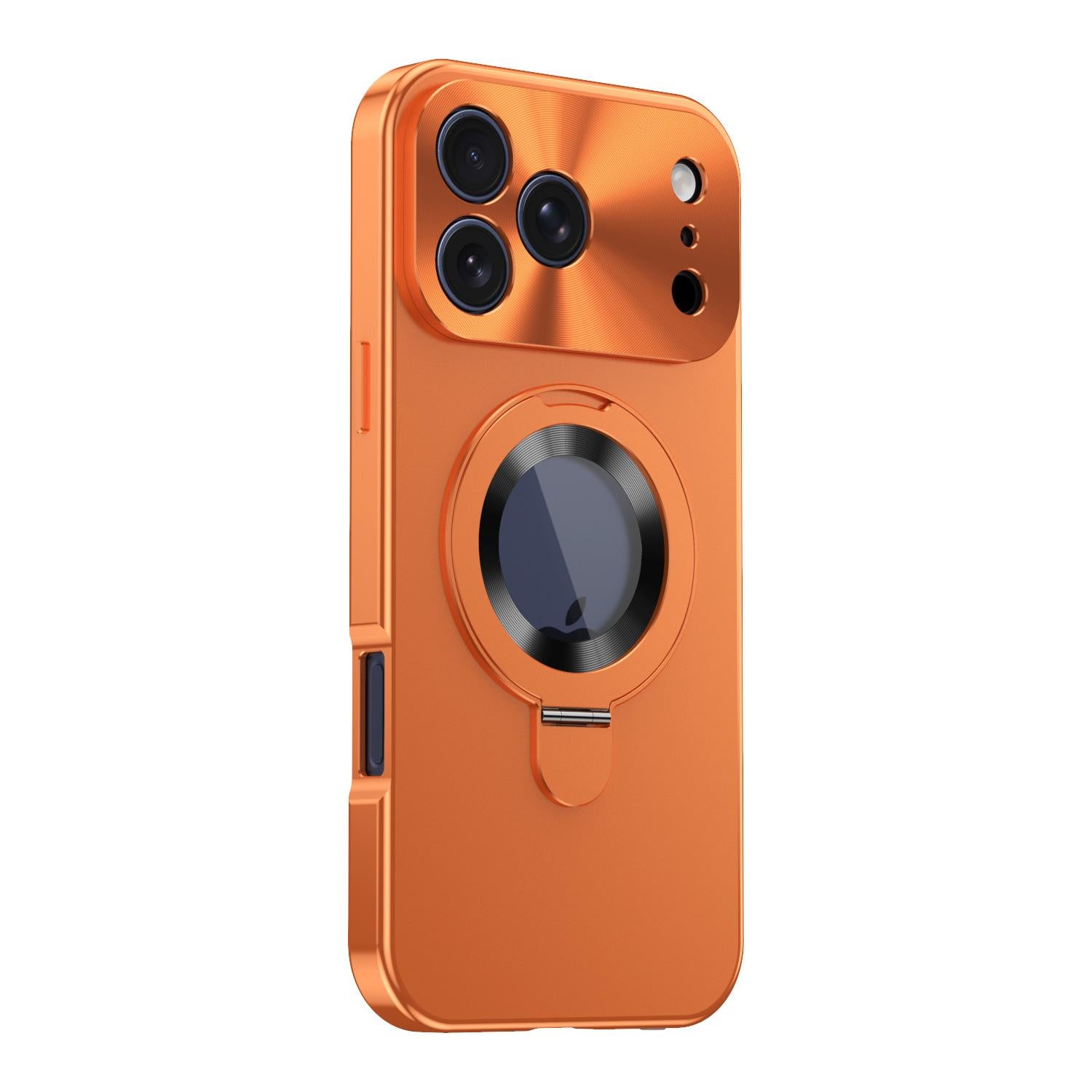 Compatible with iPhone 18 Pro Privacy Screen Film Full Cover MagSafe Holder Phone Case - Orange