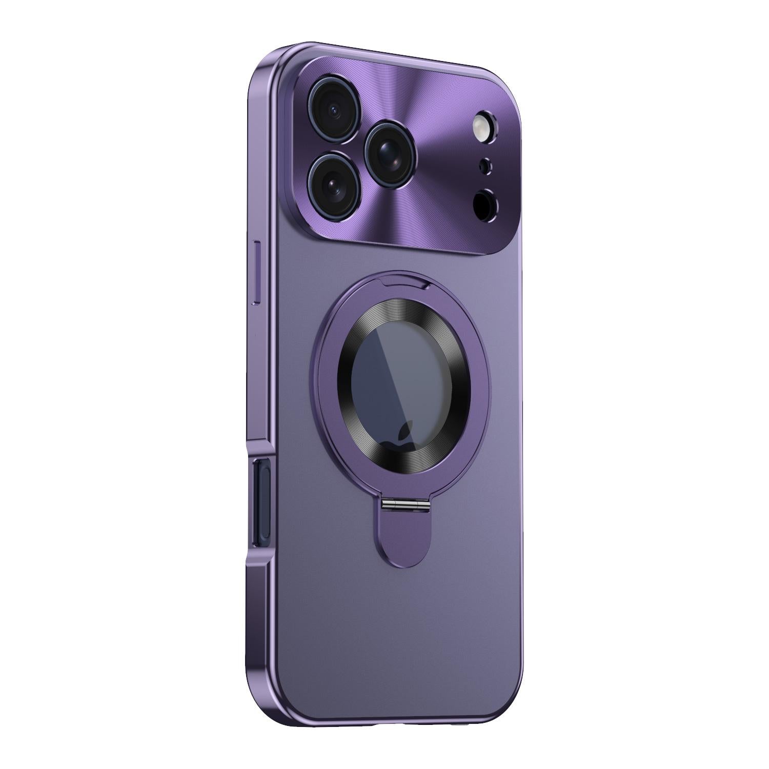 Compatible with iPhone 18 Pro Privacy Screen Film Full Cover MagSafe Holder Phone Case - Purple