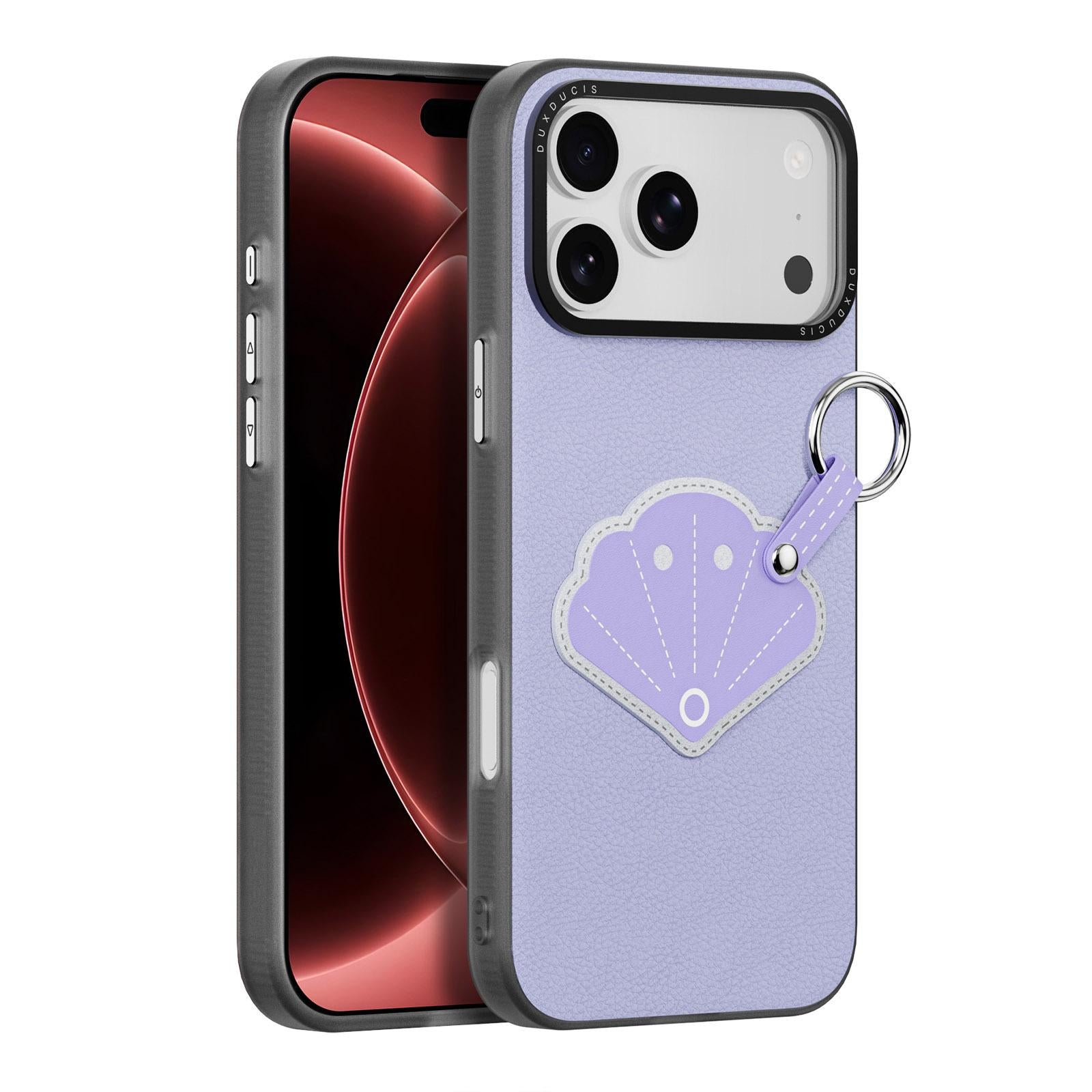 Compatible with iPhone 18 Pro & 17 Pro DUX DUCIS LUVY Series Ring Phone Case with Lanyard - Lilac Purple Shell