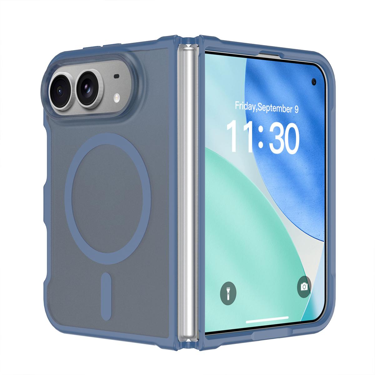 Compatible with iPhone Duo XDcase Skin Feel Frosted PC Hybrid TPU Magnetic Phone Case - Blue