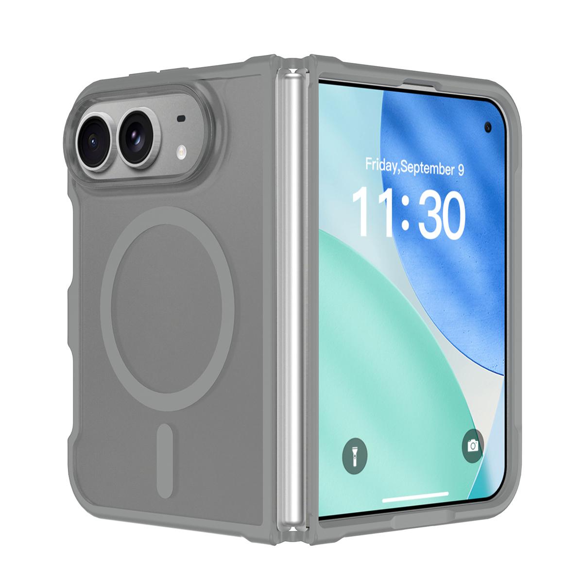 Compatible with iPhone Duo XDcase Skin Feel Frosted PC Hybrid TPU Magnetic Phone Case - Dark Grey