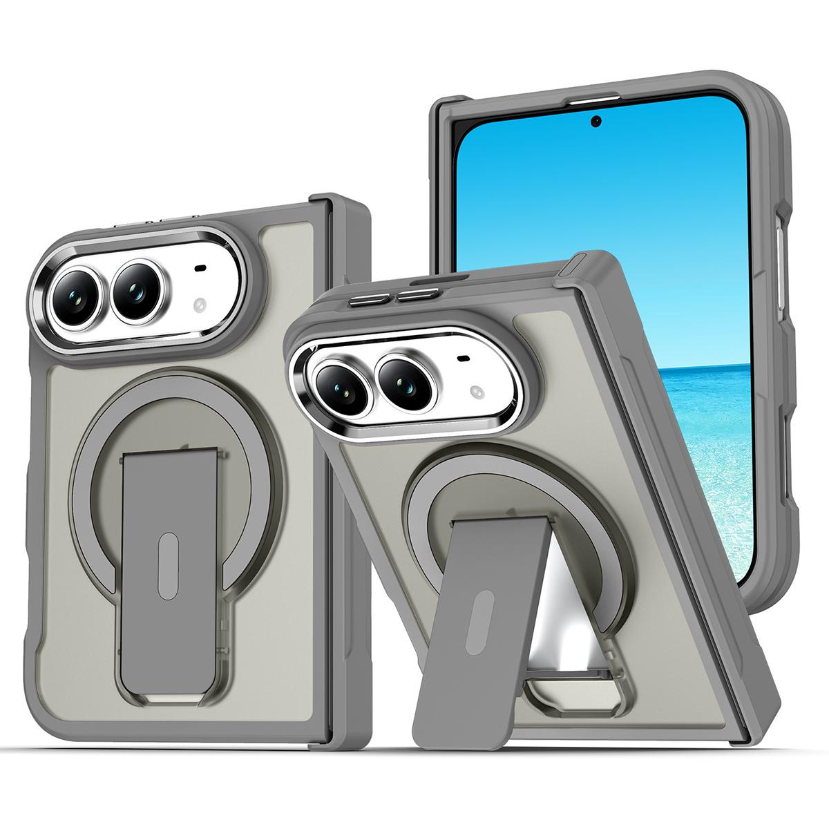 Compatible with iPhone Duo XDcase Invisible Fold Holder Magnetic Phone Case - Titanium Gray